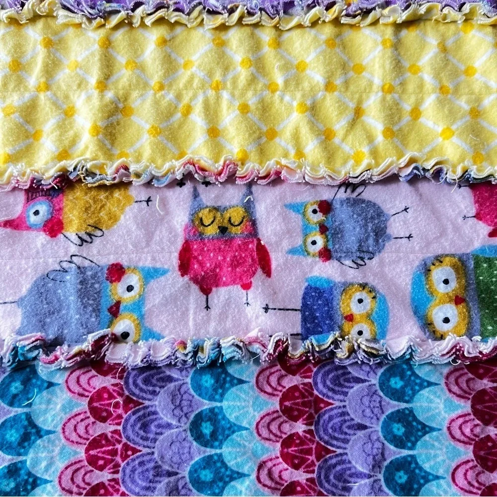 62”x66”Homemade Kids Rag Quilt.